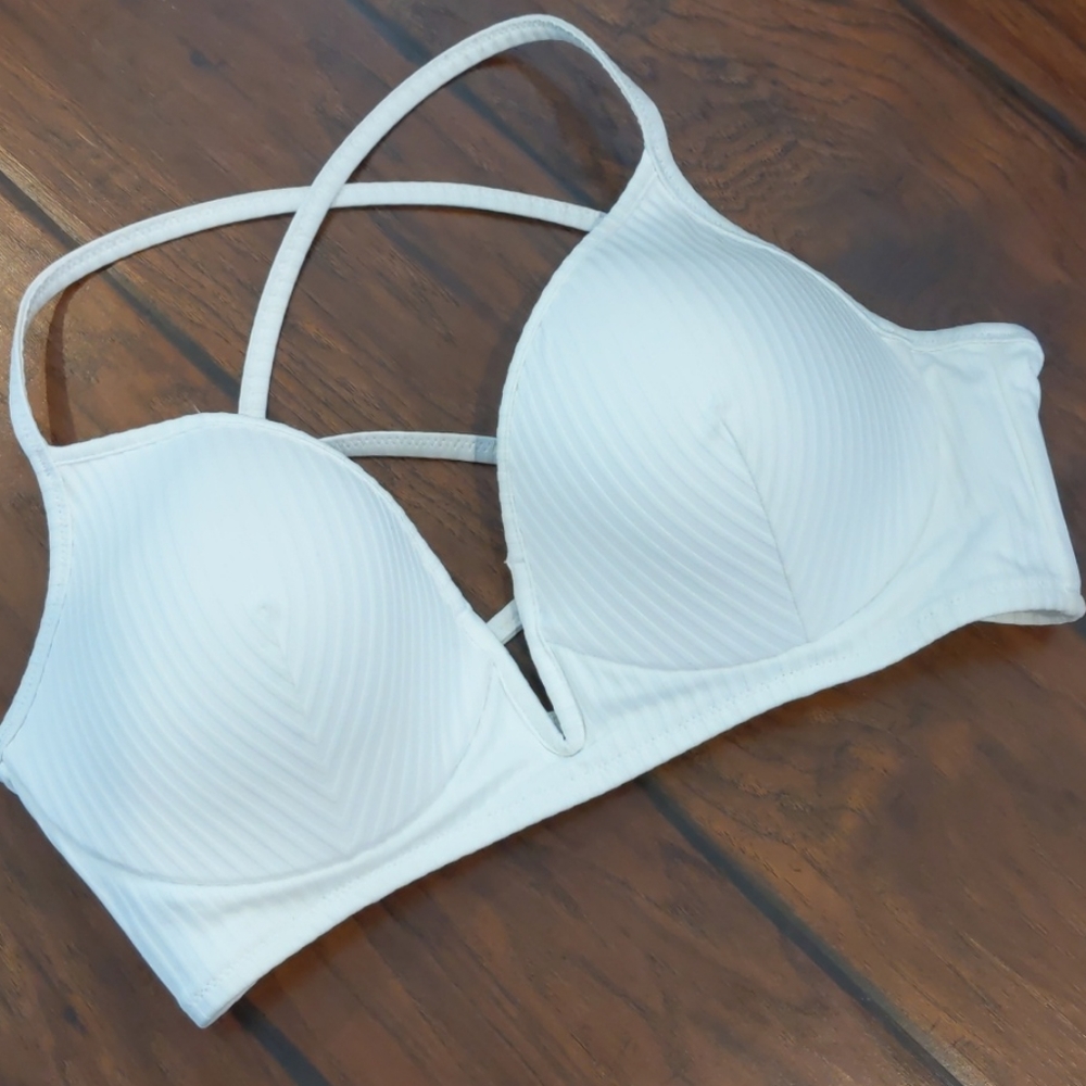 NWOT white and red bikini set 36D S - Picture 2 of 8